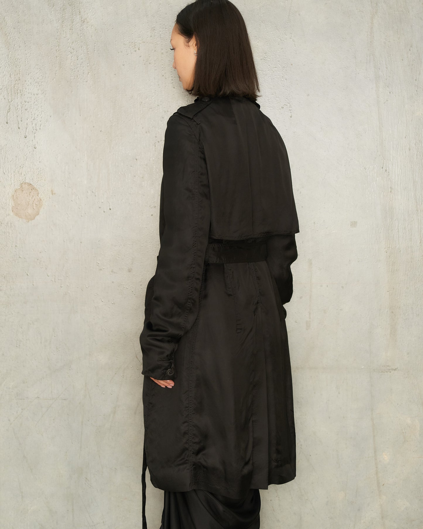 Black Masto Trench Coat