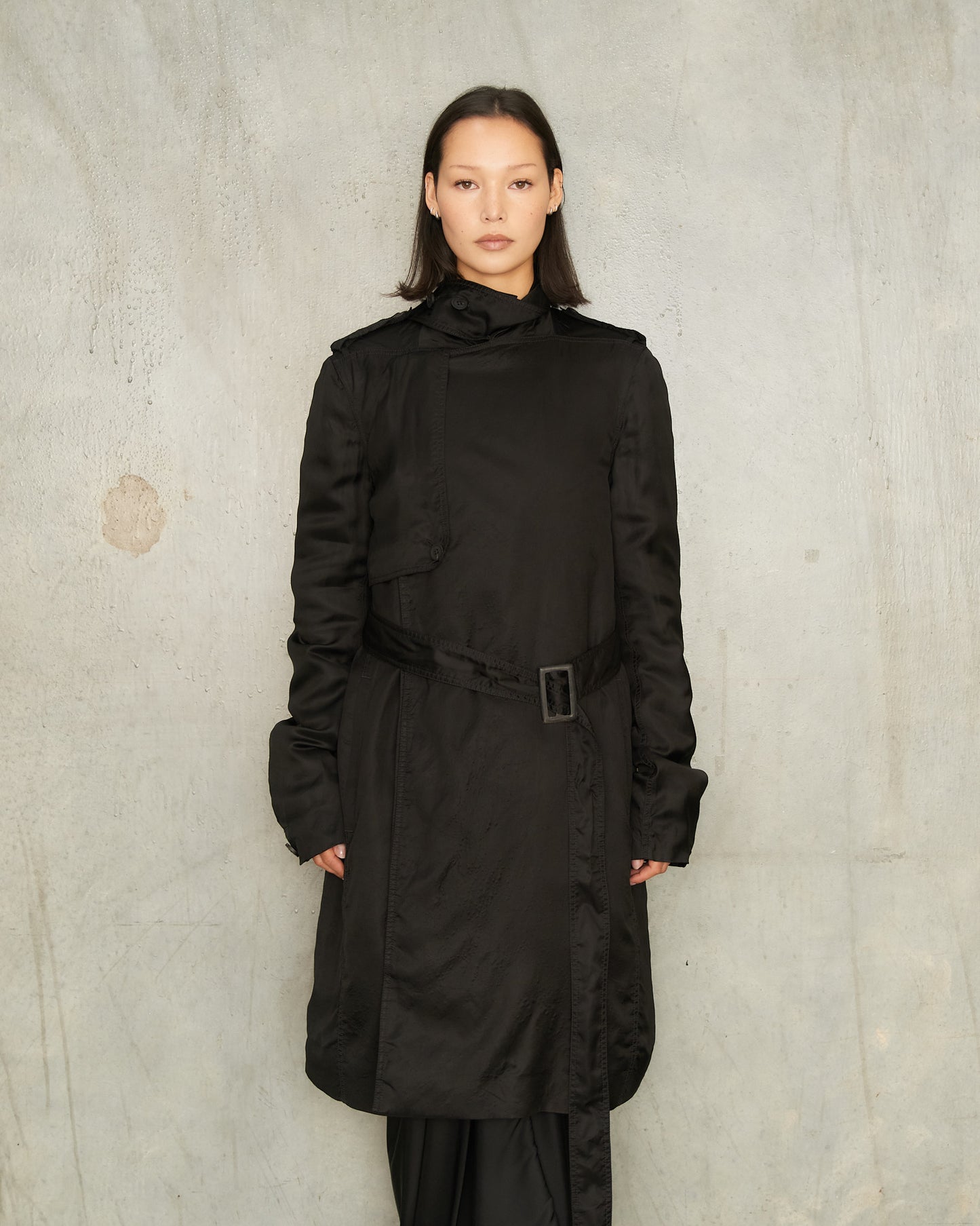 Black Masto Trench Coat