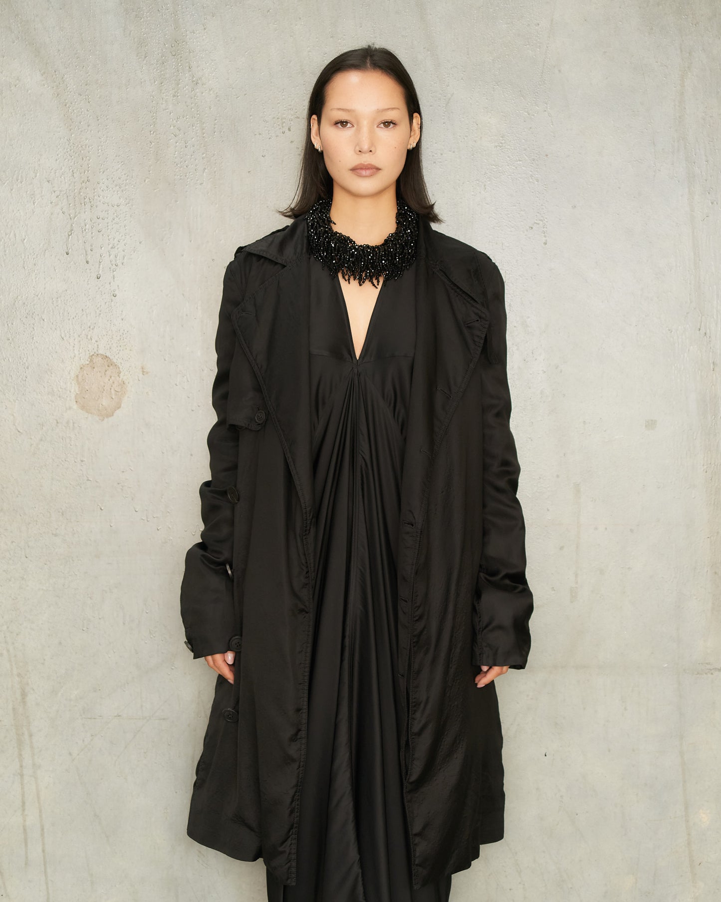 Black Masto Trench Coat