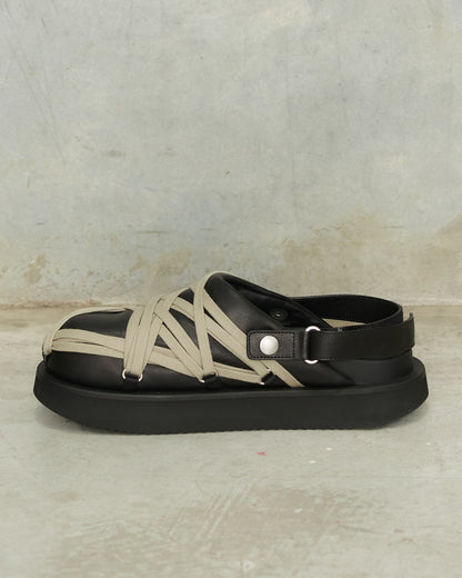 Black Megalace Platform Sandal