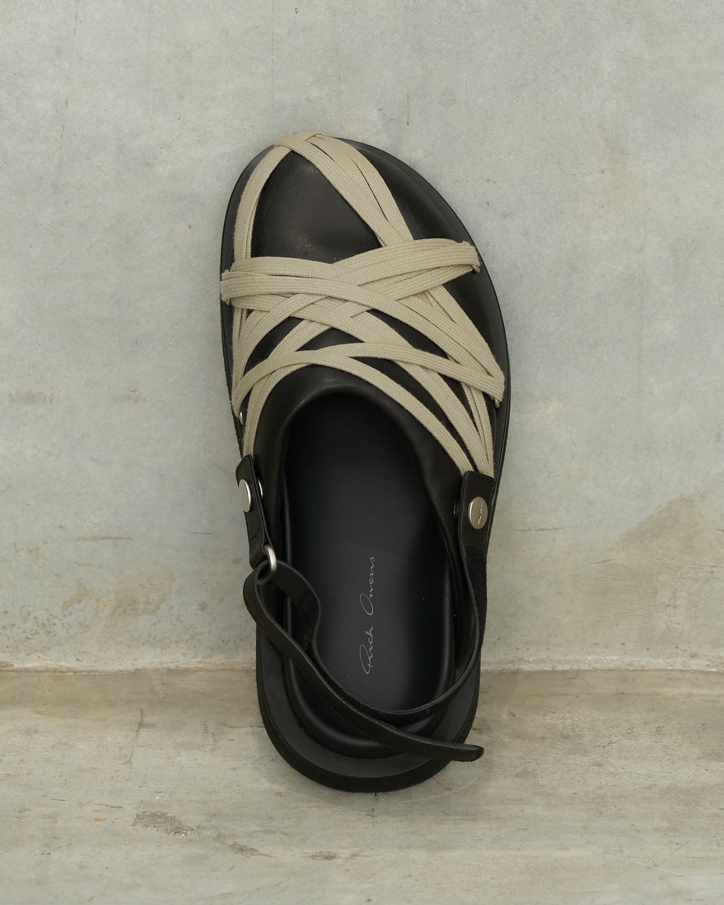 Black Megalace Platform Sandal