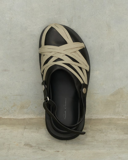 Black Megalace Platform Sandal