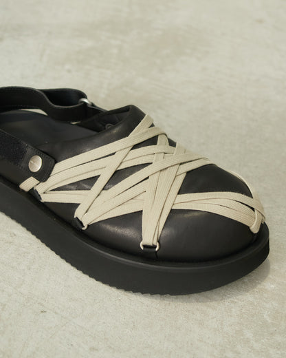 Black Megalace Platform Sandal