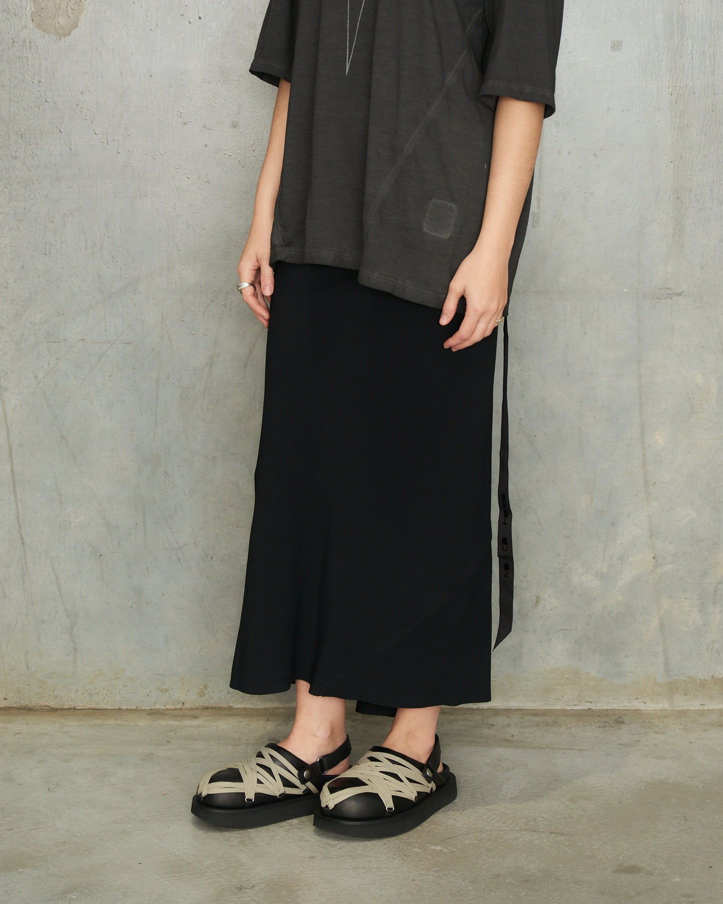 Black Megalace Platform Sandal