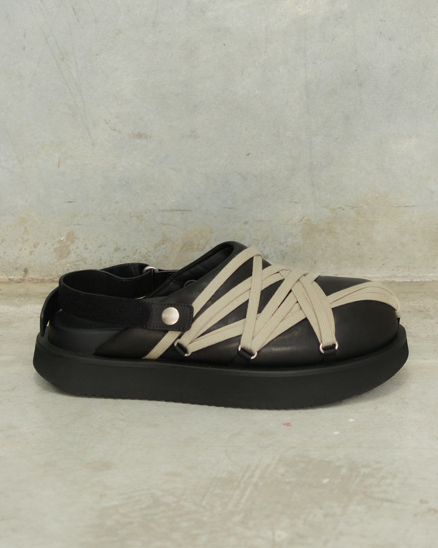 Black Megalace Platform Sandal