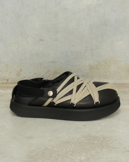 Black Megalace Platform Sandal