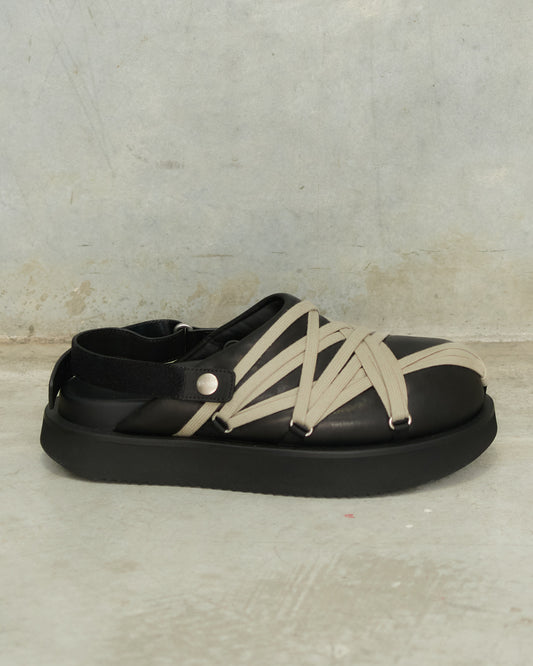 Black Megalace Platform Sandal