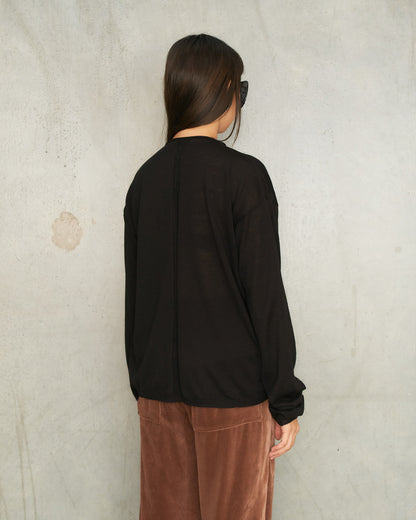 Black Pullover Knit Sweater