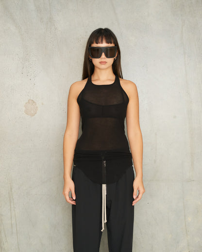 Black Silk Rib Tank