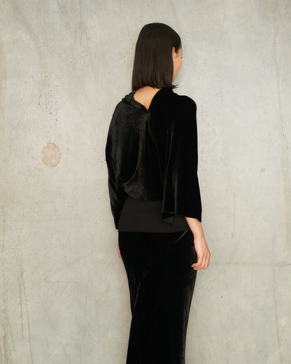 Black Velvet Cylinder Top