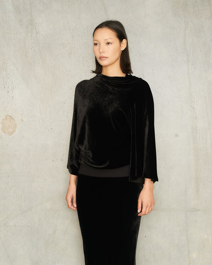 Black Velvet Cylinder Top