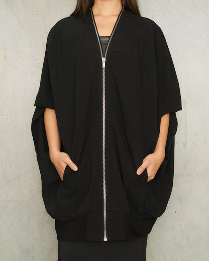 Black Wool Bubble Bomber
