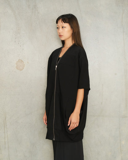 Black Wool Bubble Bomber