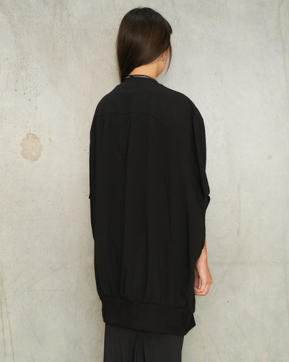 Black Wool Bubble Bomber
