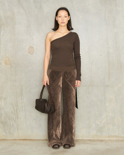 Dark Dust Velvet Bias Pants