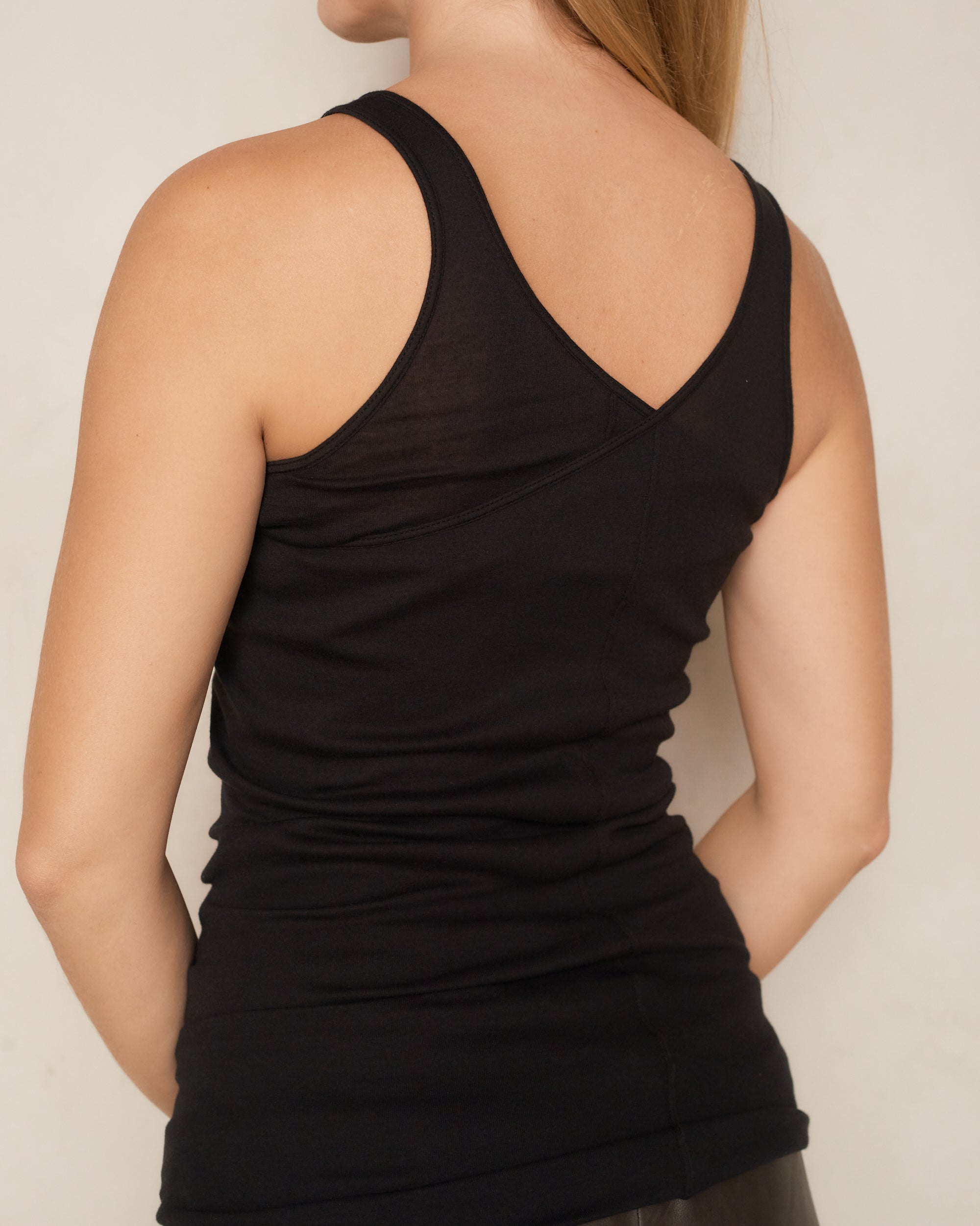 Rick Owens DRKSHDW Black Double Ziggy Banana Tank Rick Owens DRKSHDW Black Double Ziggy Banana Tank