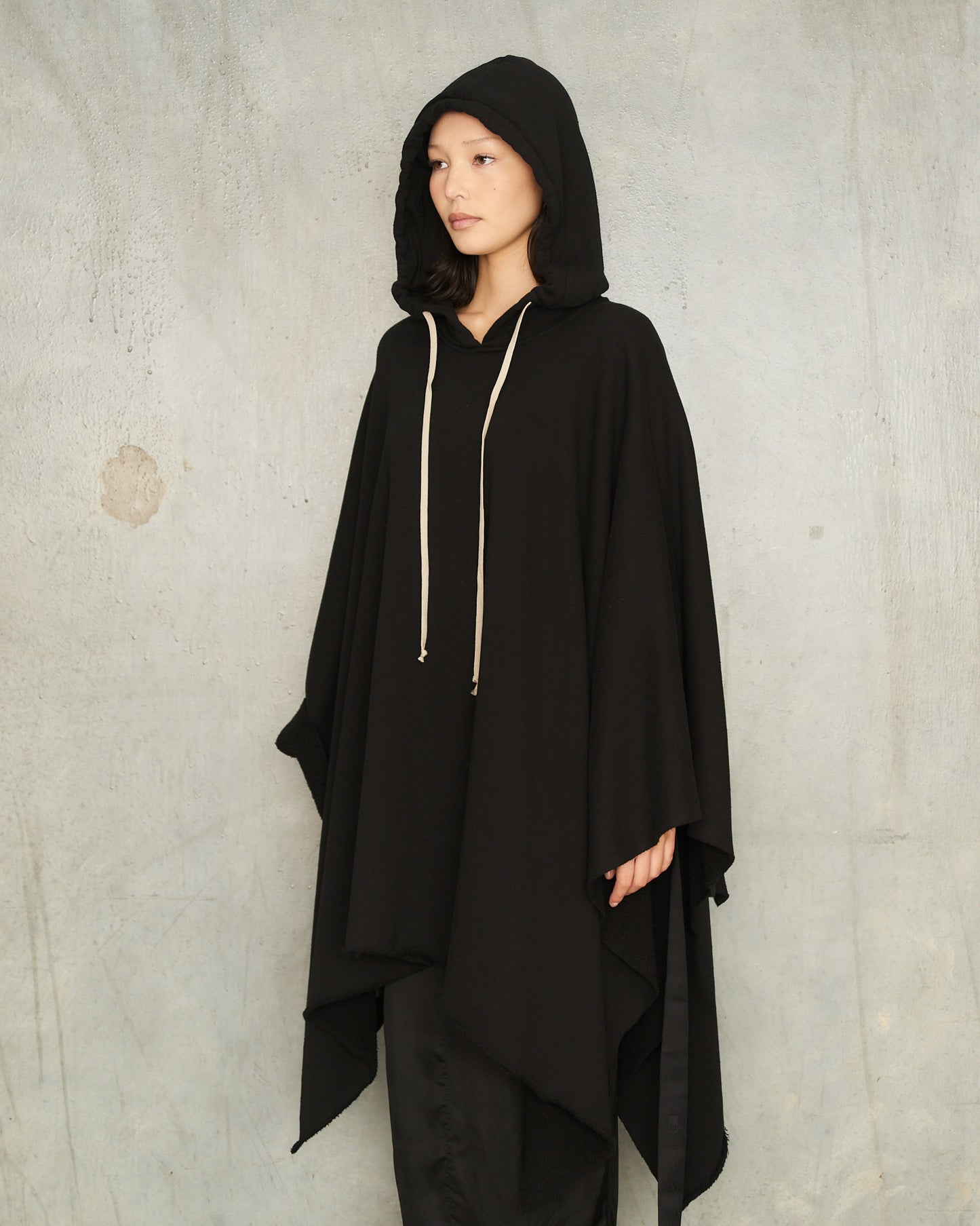 Black Draped Poncho