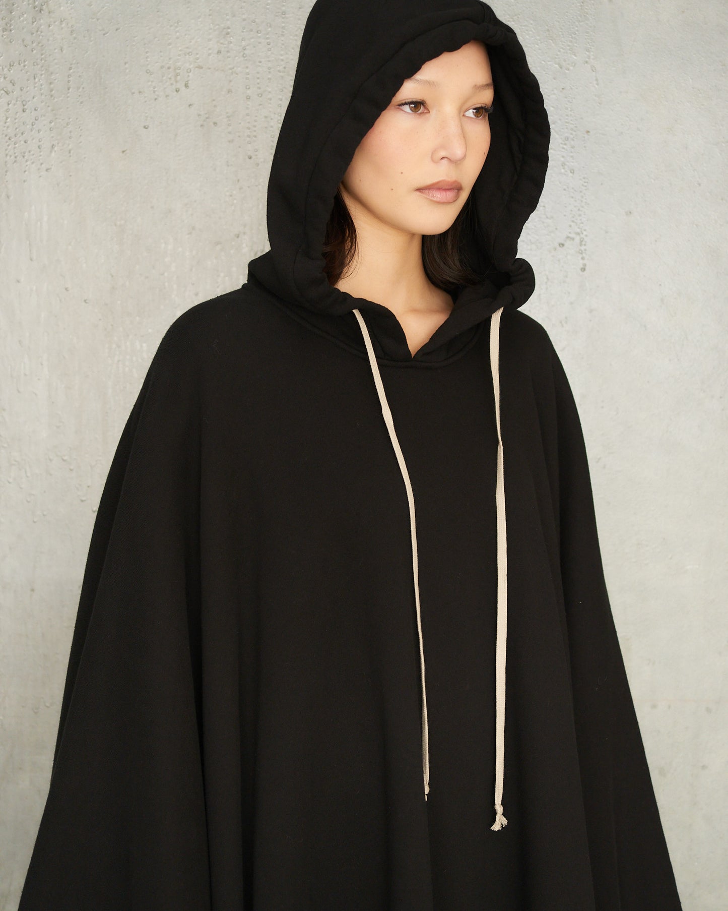 Black Draped Poncho