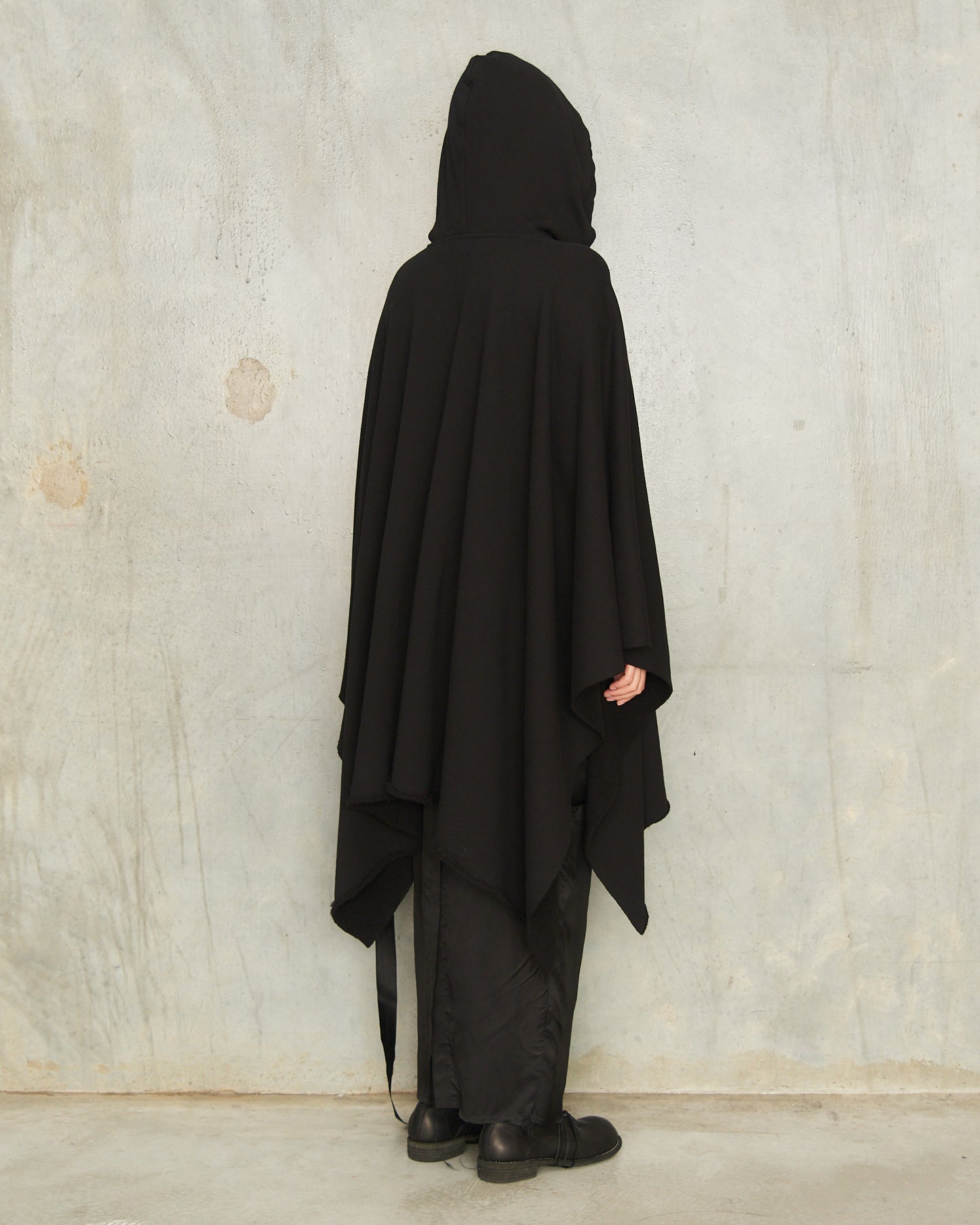 Black Draped Poncho