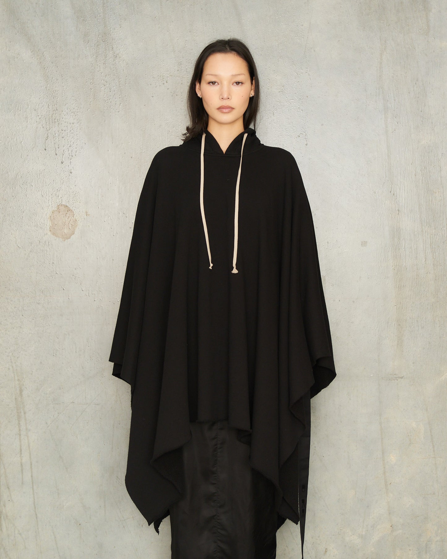 Black Draped Poncho