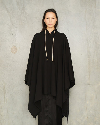 Black Draped Poncho