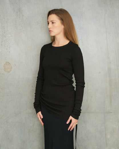 Black Knit Long Sleeve Top