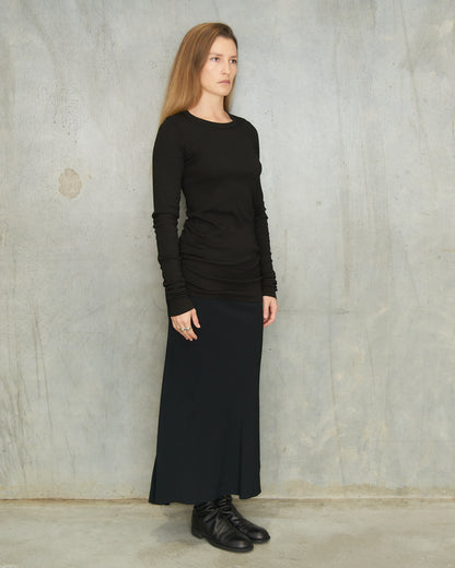 Black Knit Long Sleeve Top