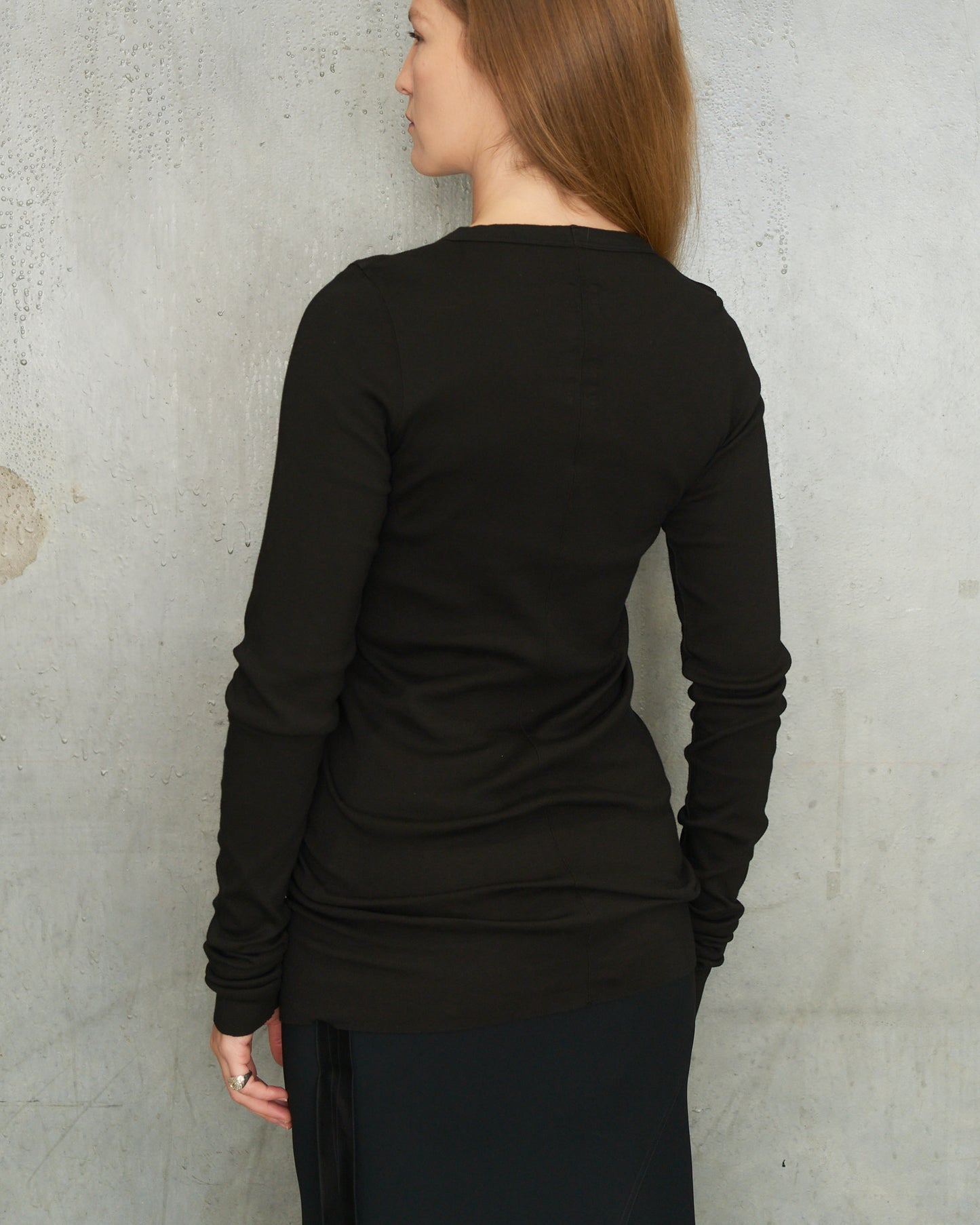 Black Knit Long Sleeve Top