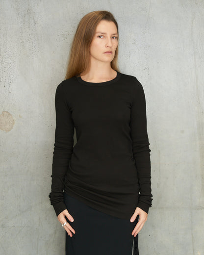 Black Knit Long Sleeve Top