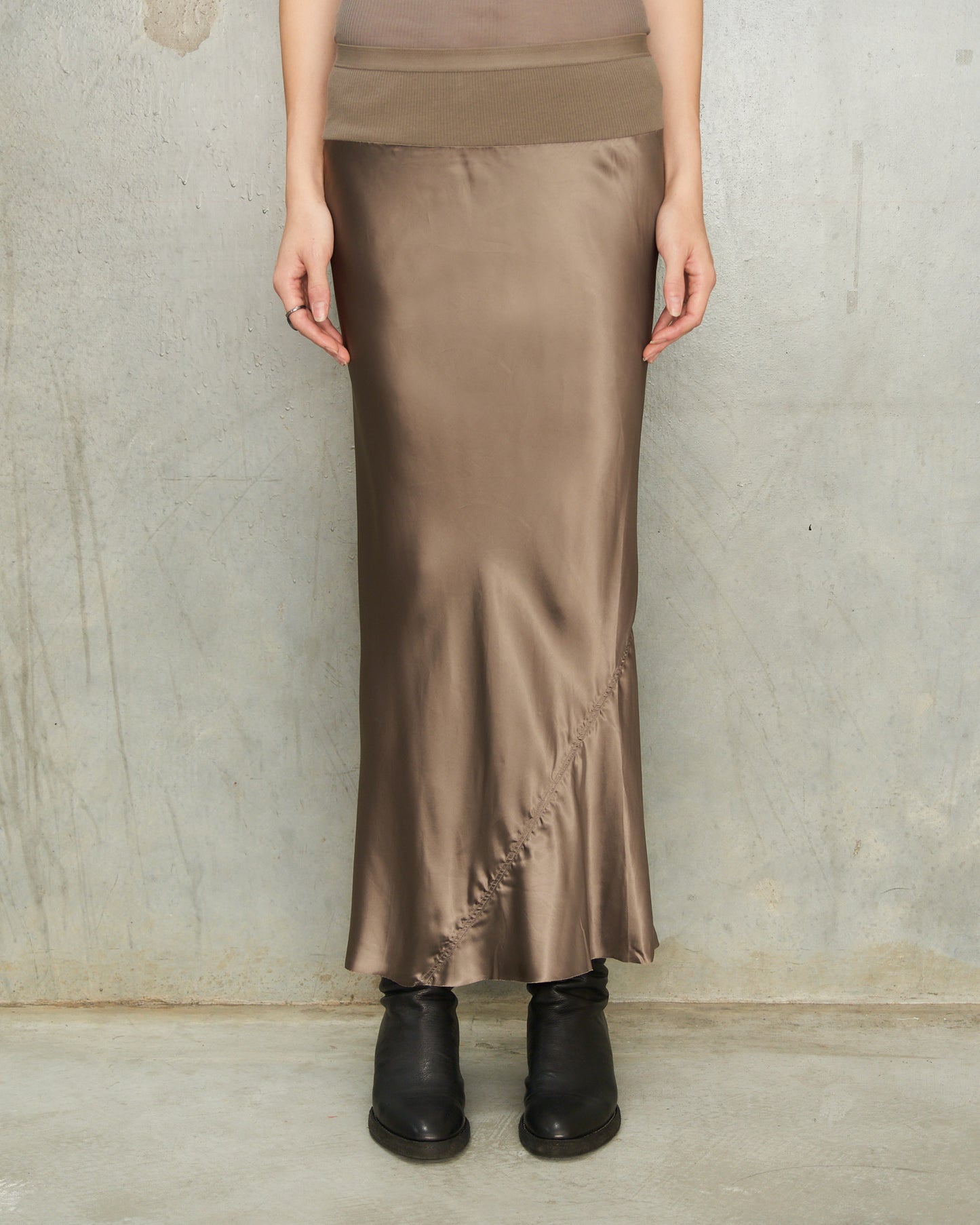 Dust Satin Calf Bias Skirt