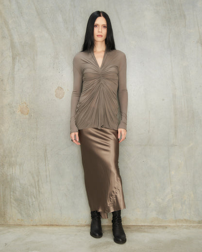 Dust Satin Calf Bias Skirt