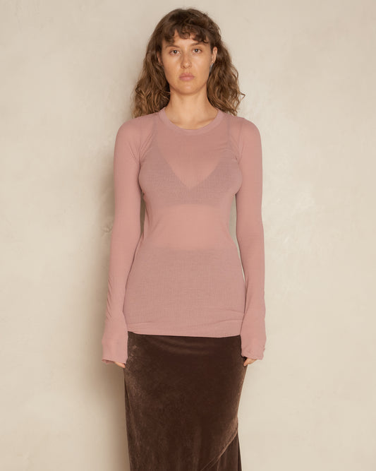 Dusty Pink Classic Rib Long Sleeve