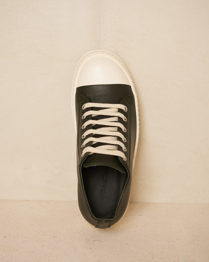 Forest and Milk Leather Low Sneakers