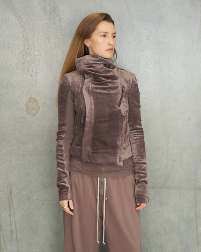 Grape Velvet Biker Jacket