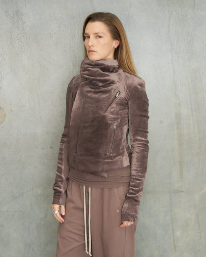 Grape Velvet Biker Jacket