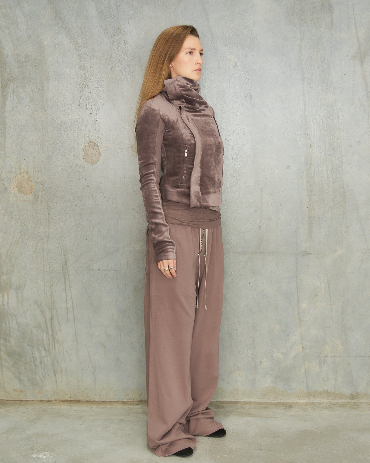 Grape Velvet Biker Jacket