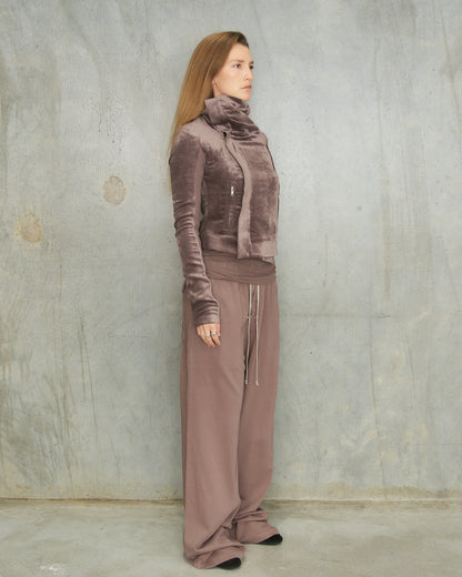 Grape Velvet Biker Jacket
