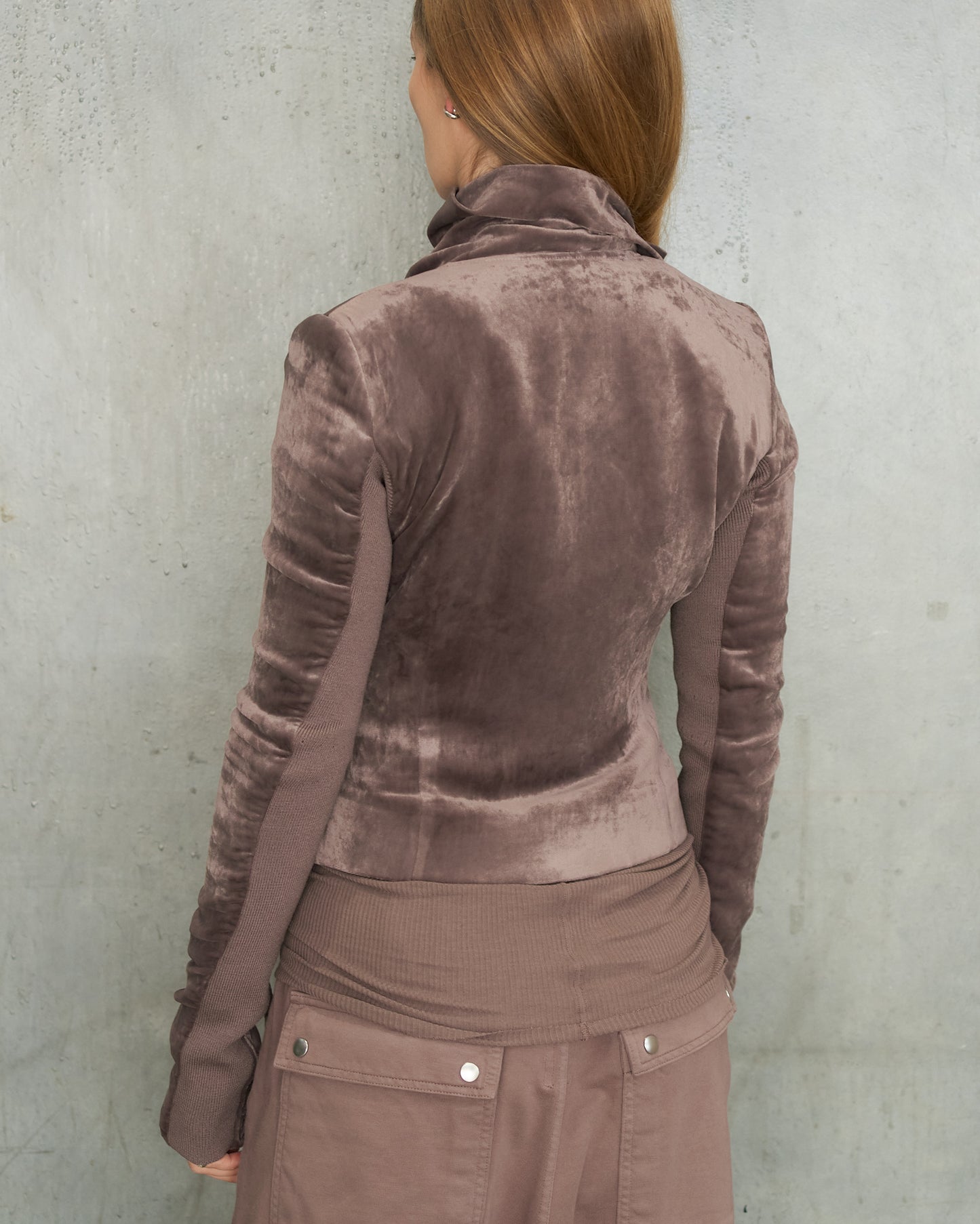 Grape Velvet Biker Jacket