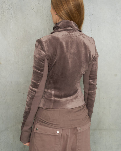Grape Velvet Biker Jacket