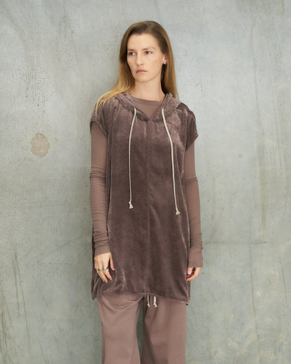 Grape Velvet Sleeveless Hoodie
