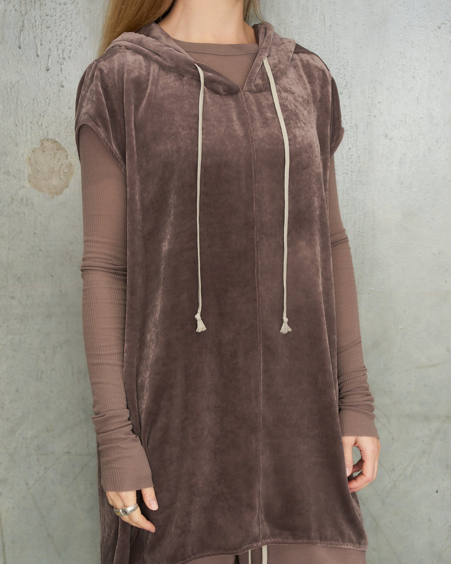 Grape Velvet Sleeveless Hoodie