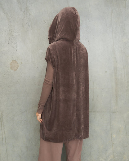 Grape Velvet Sleeveless Hoodie