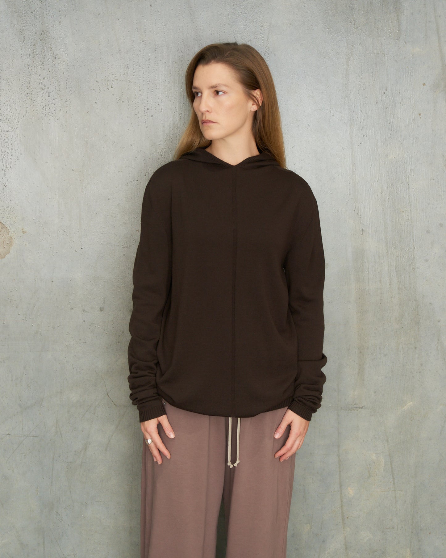 Grease Wool Knit Hoodie