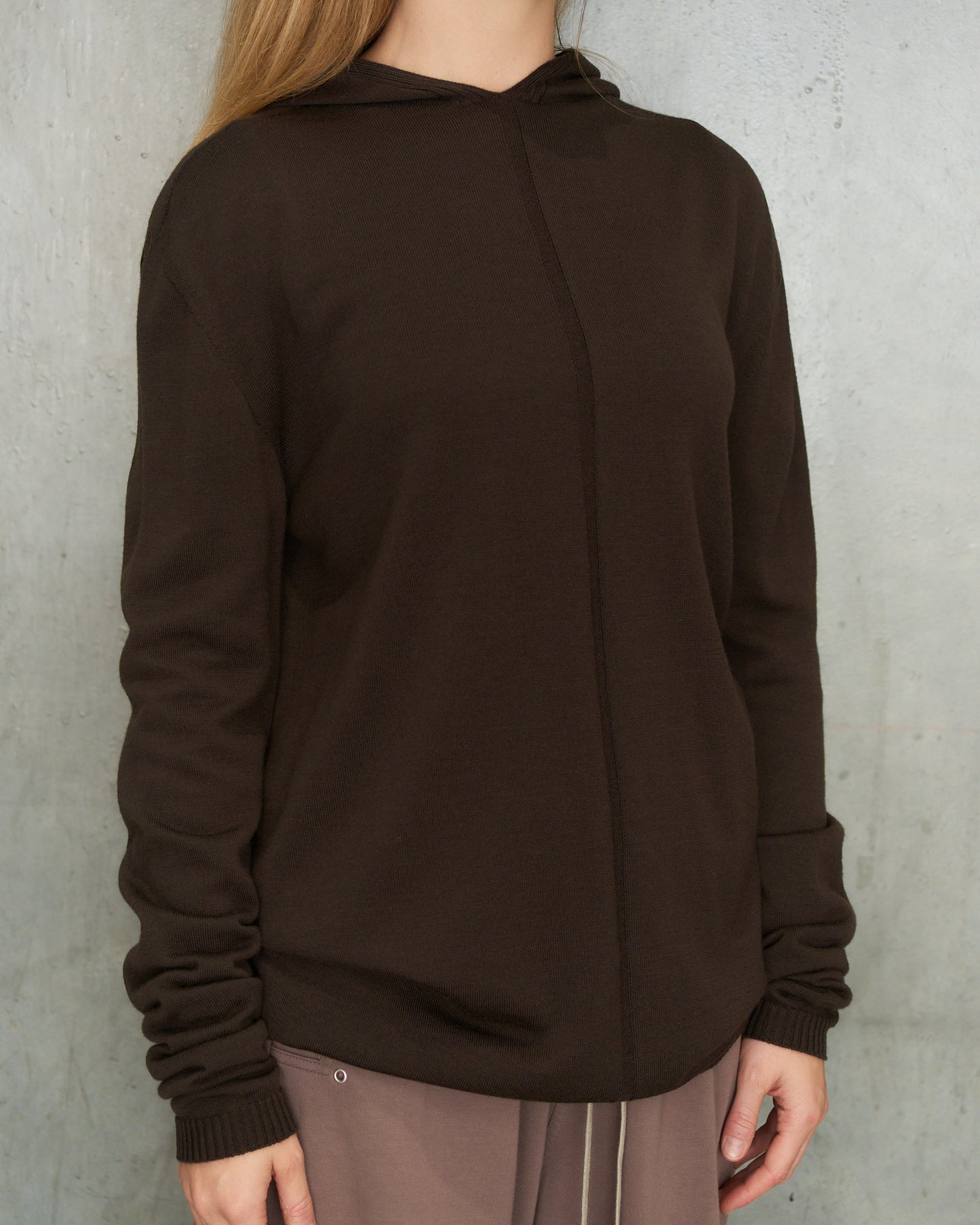 Grease Wool Knit Hoodie
