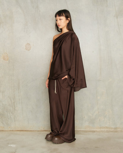 Mahogany Drawstring Bias Pants