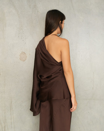 Mahogany One Sleeve Top
