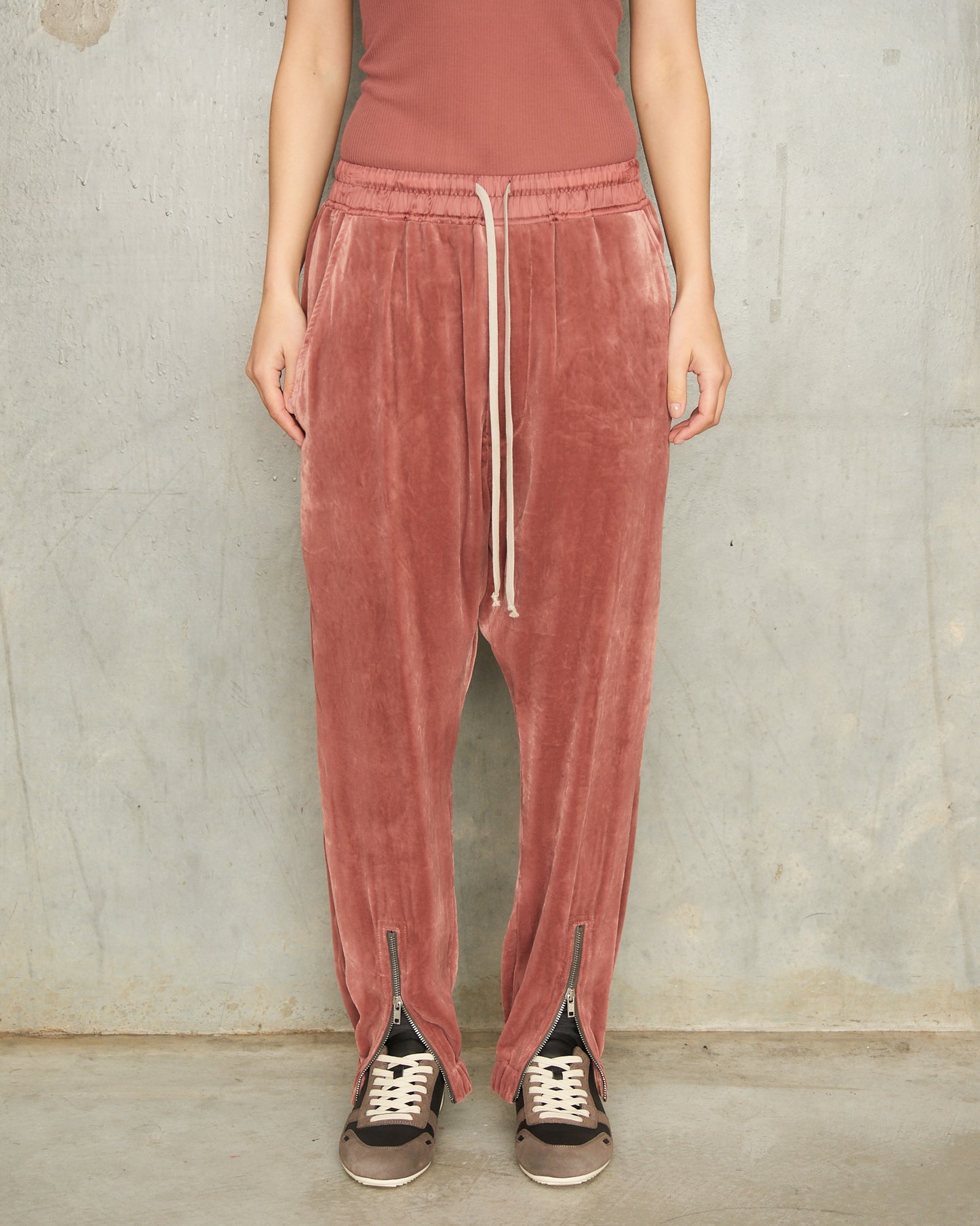 Rosewood Velvet Trackpants