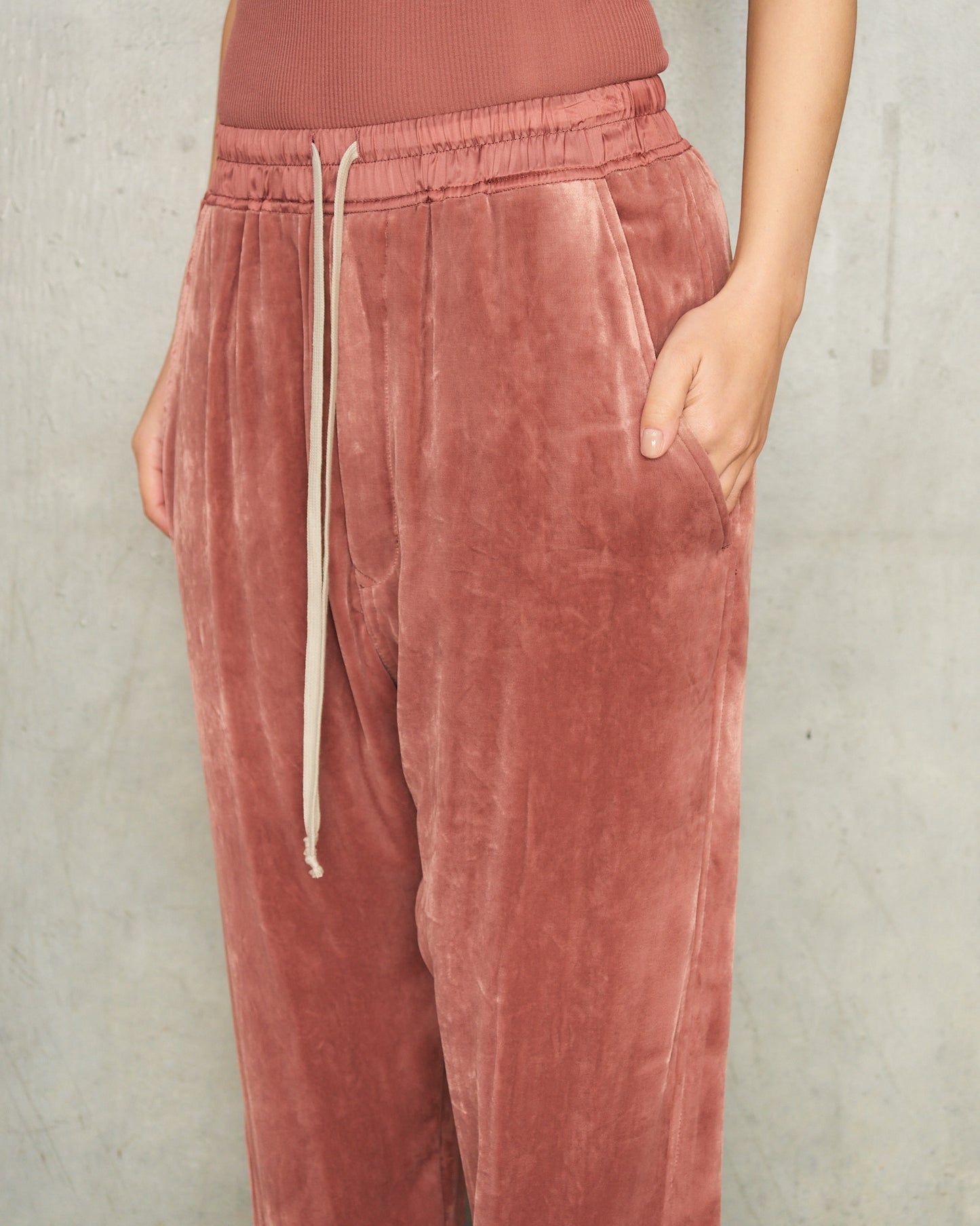 Rosewood Velvet Trackpants