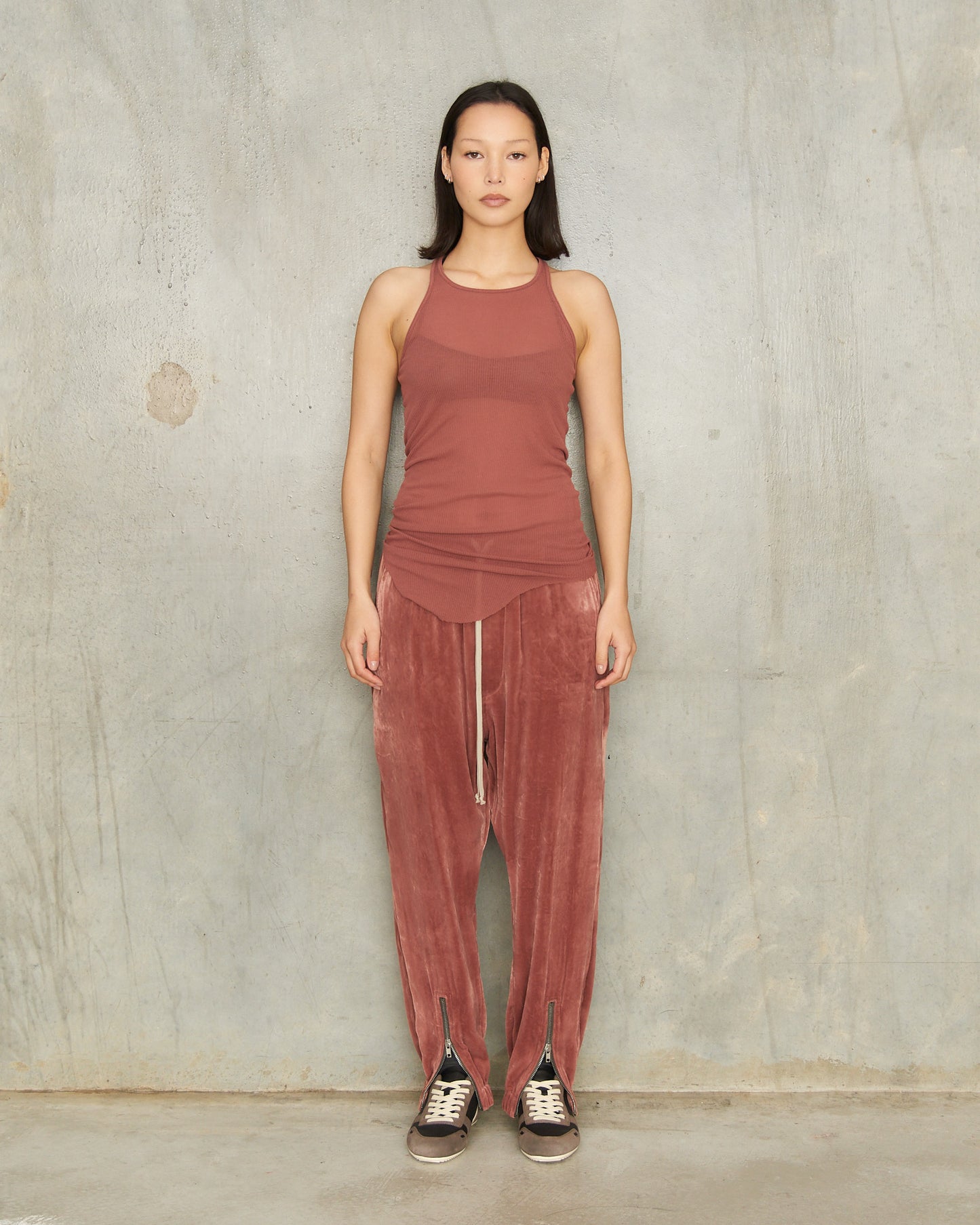 Rosewood Velvet Trackpants