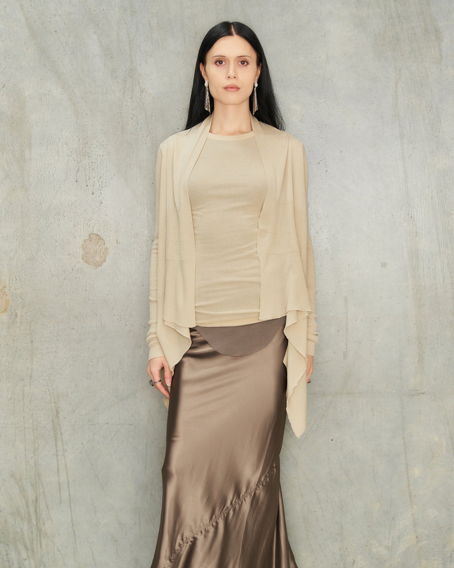 Sand Medium Wrap Cardigan